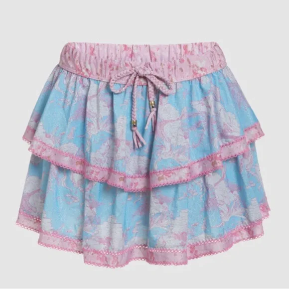 LoveShackFancy x Hurley Under The Sea cover up bathingsuit Tiered Ruffle Skirt - Picture 2 of 9